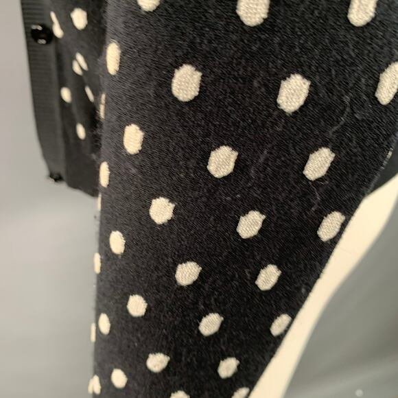 ESCADA Size M Black White Viscose Blend Polka Dot 2 Piece Cardigan Set - Picture 7 of 16